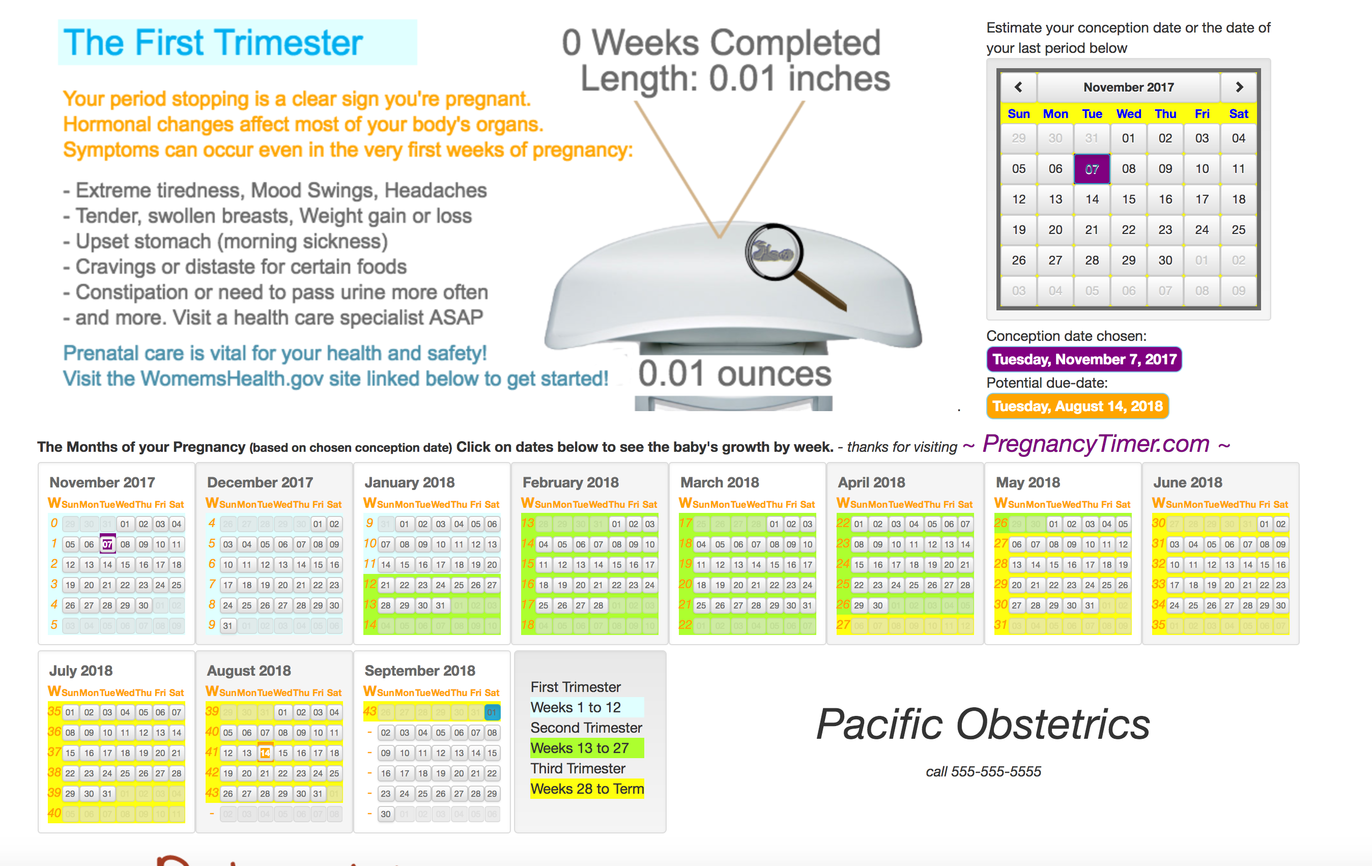 A Pregnancy Calendar